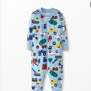 Hanna Andersson Blue Construction Print Kids Pajamas